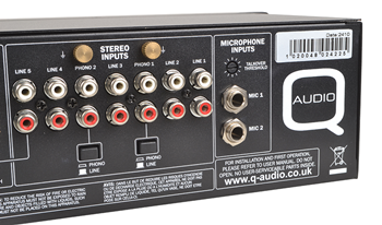 2 Zone Installation Mixer with 4 Dual Stereo Channels + 2 Mic Inputs